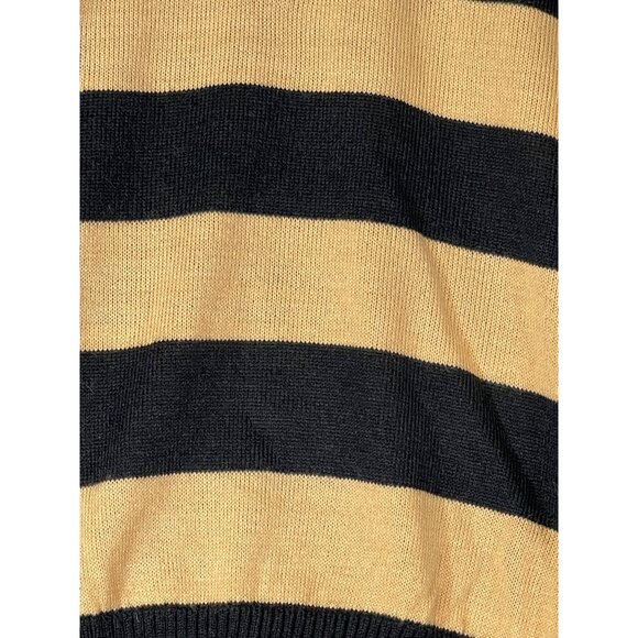 Via L.A Women's Size medium Sweater striped tan and black - Picture 8 of 16